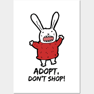 Adopt, Don't Shop. Funny and Sarcastic Saying Phrase, Humor Posters and Art